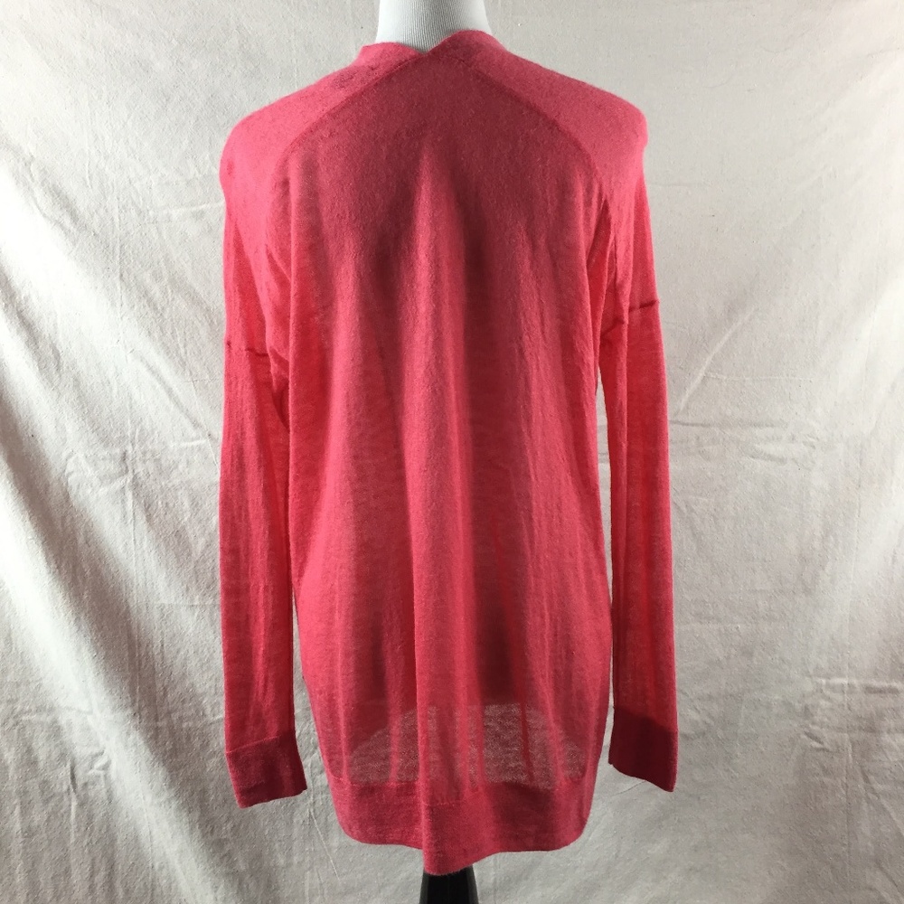 Coral Pink Mohair Longline Cardigan Sweater - M - Picture 3 of 8